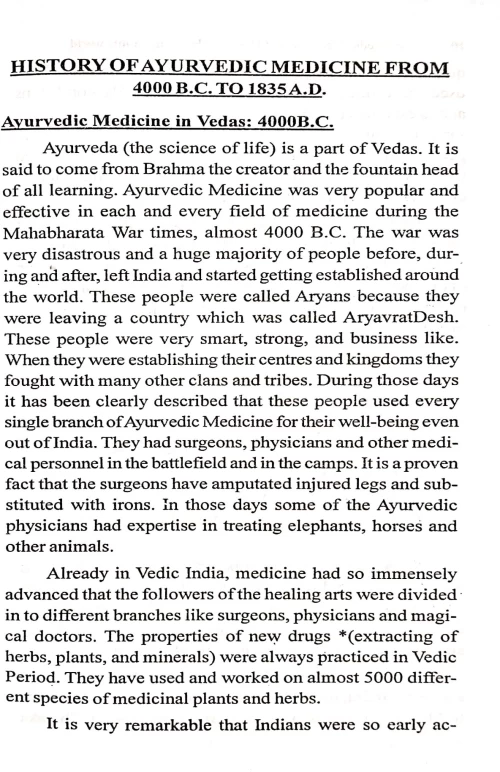 Ayurvedic Medicine And Honorable Living In This World